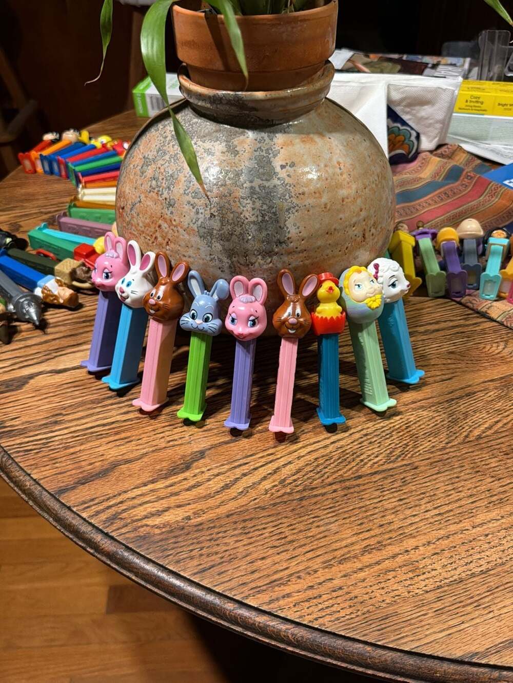 PEZ Easter Bunny Chick Lamb Candy Dispensers Lot of 9